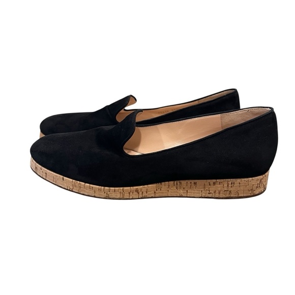GIANVITO ROSSI Suede Cork Slip-on Black Loafers Size EU 40 - Picture 2 of 13